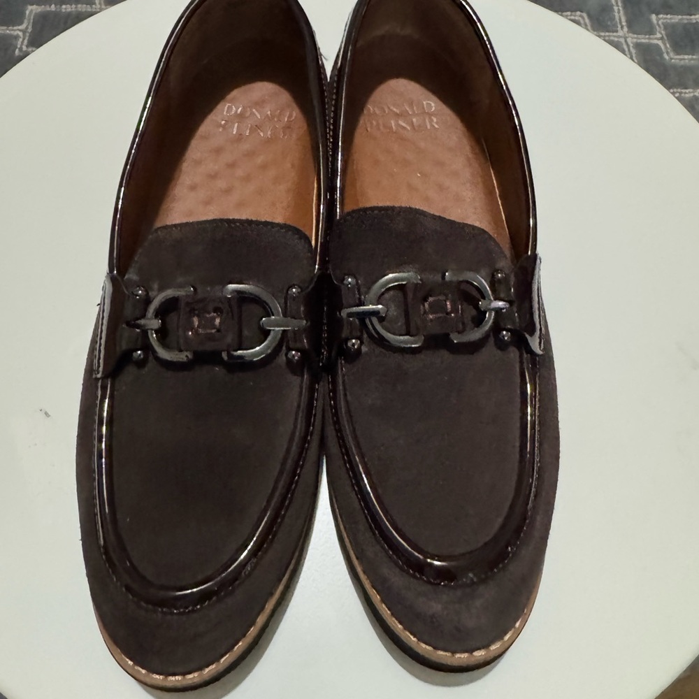 Donald J. Pliner Dark Brown Suede Loafers